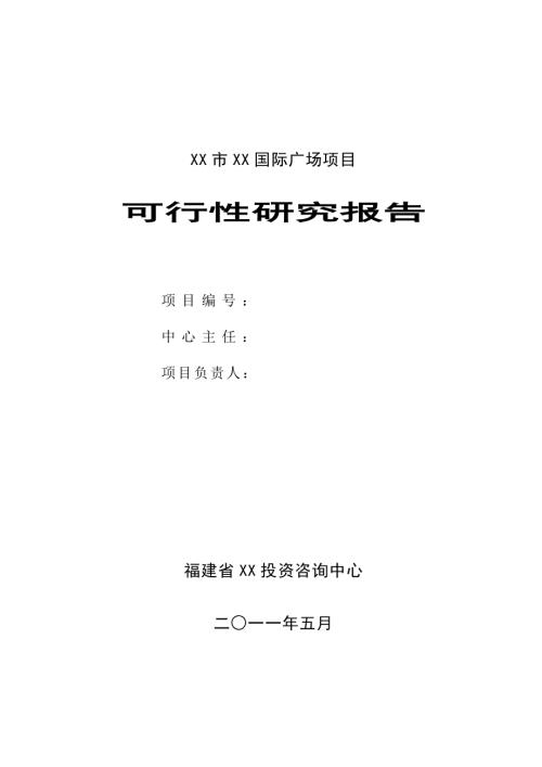 国际广场建设项目可行性研究报告2011年（47页）