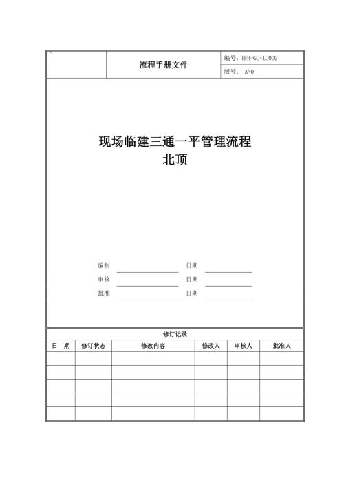 地產公司現場臨建三通一平管理流程
