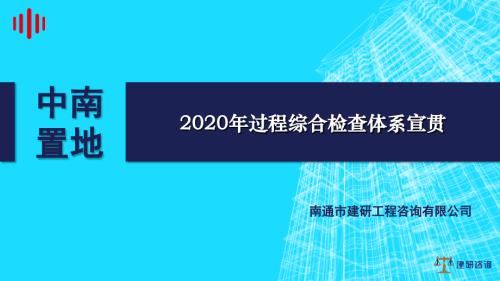 2020年中南置地房地產公司過程綜合檢查體系宣貫資料