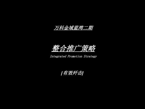 房地產開發公司金域藍灣二期住宅項目整合推廣策略方案（29頁）