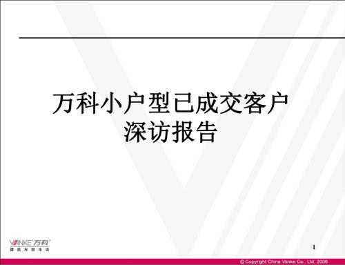 杭州市房地產小戶型已成交客戶深訪報告