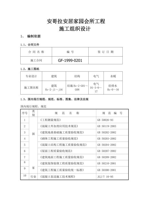 安哥拉安居家園會(huì)所工程施工組織設(shè)計(jì)方案（33頁）