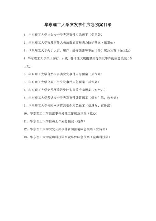 華東理工大學社會安全類突發公共事件應急預案（22頁）