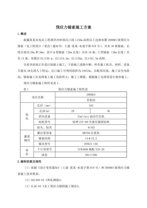 預應力錨索施工方案（10頁）