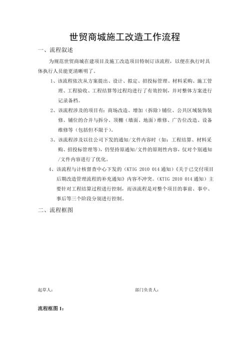 世貿商城施工改造工作流程（20頁）