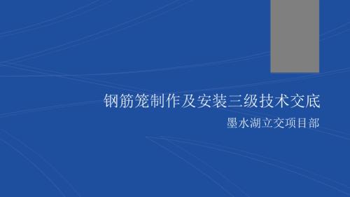 墨水湖立交橋項目鋼筋籠制作及安裝三級技術交底