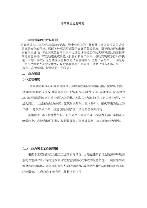 金和城公寓樓塔吊事故應急預案（10頁）
