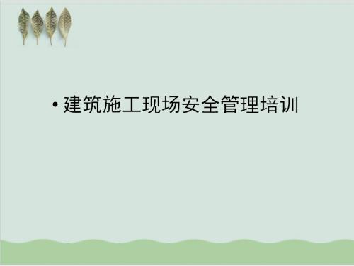 建筑工程施工現場安全管理基礎知識培訓課件（66頁）