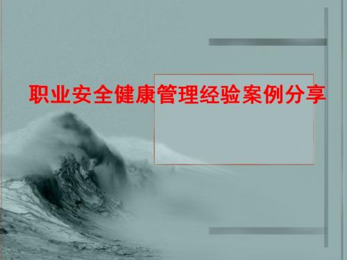 煤礦公司職業(yè)安全健康管理經(jīng)驗(yàn)案例分享PPT（28頁(yè)）