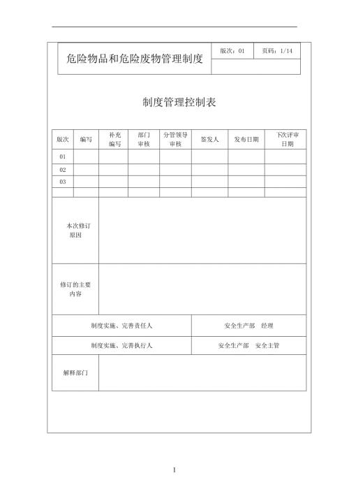 風(fēng)力發(fā)電公司危險(xiǎn)物品和危險(xiǎn)廢物管理制度匯編（15頁(yè)）
