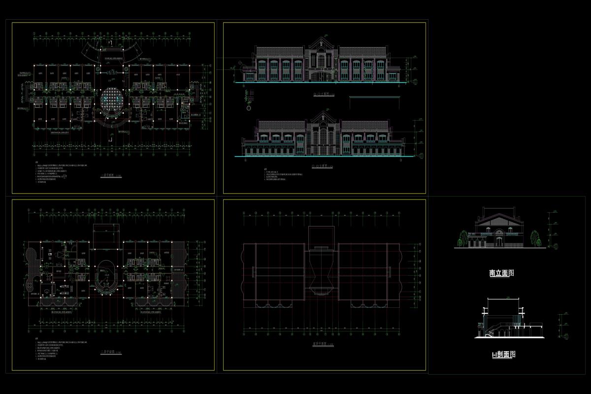 二層賓館平立面施工圖.dwg