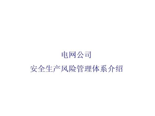 電網公司安全生產風險管理體系培訓課件（43頁）