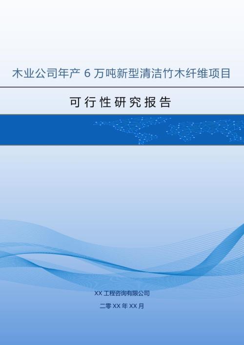 木業(yè)公司年產6萬噸新型清潔竹木纖維項目可行性研究報告49頁
