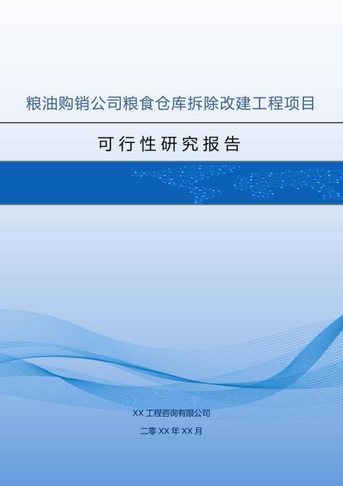 糧油購銷公司糧食倉庫拆除改建工程項目可行性研究報告含表73頁