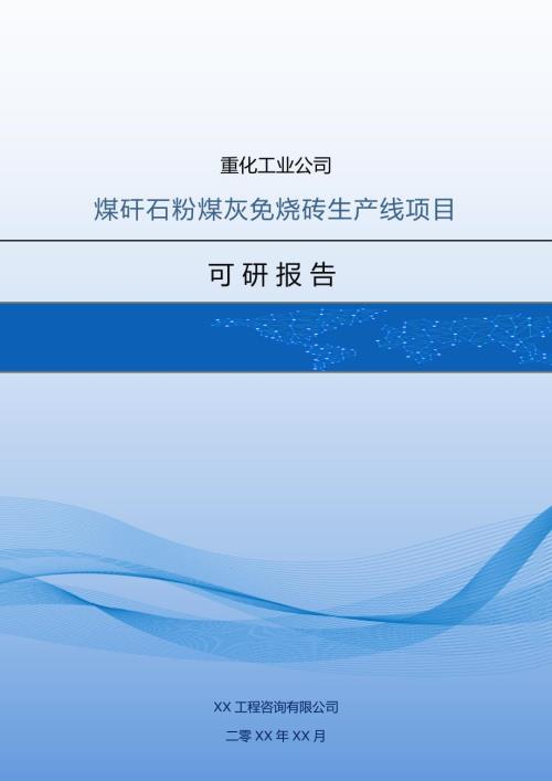 重化工業公司煤矸石粉煤灰免燒磚生產線項目可研報告59頁