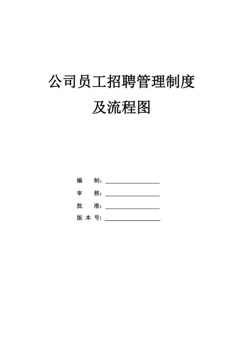 公司員工招聘管理制度及流程圖