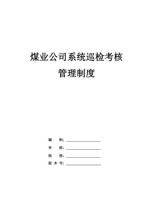 煤業公司系統巡檢考核管理制度