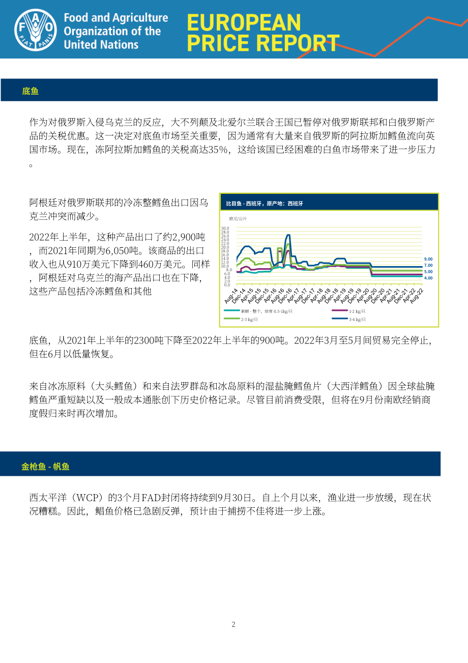 聯合國糧農組織（FAO）：2022年8月歐洲魚類價格報告（英文版）（23頁）.pdf_第2頁