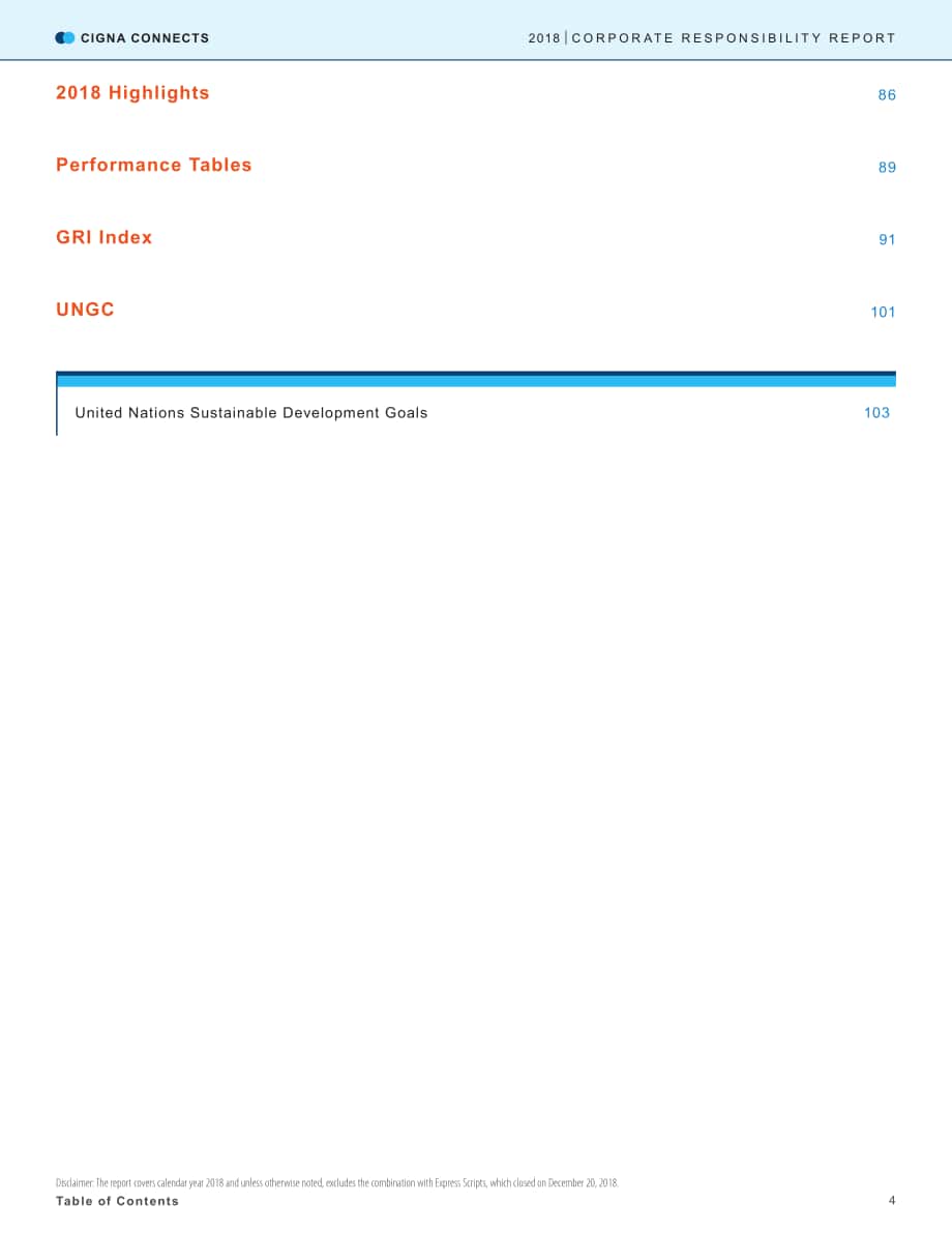 信諾（CIGNA）2018年企業社會責任報告（英文版）（107頁）.pdf_第4頁