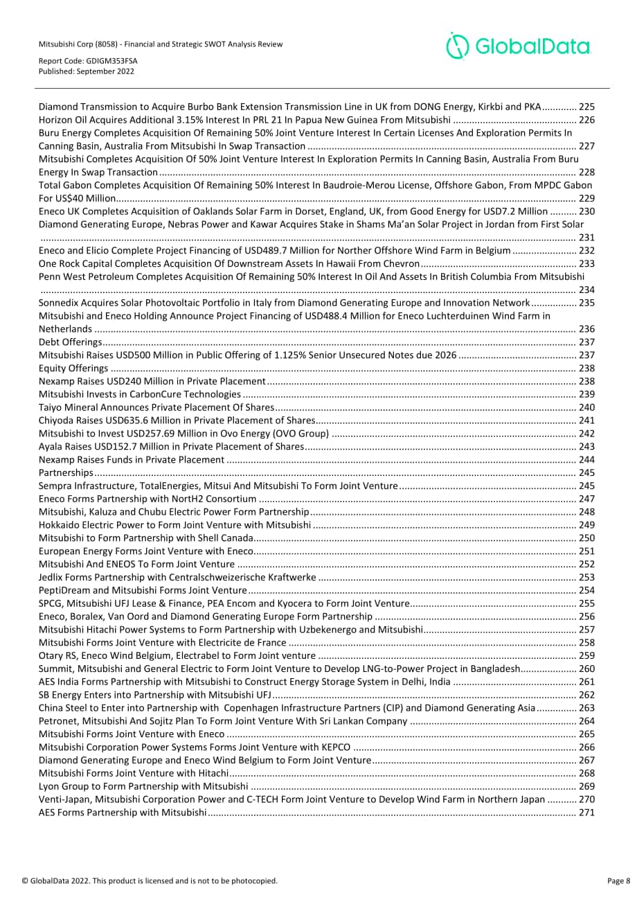 GlobalData：三菱商事株式會社（MITSUBISHI）財務狀況與SWOT戰略分析綜述報告（英文版）（389頁）.pdf_第8頁