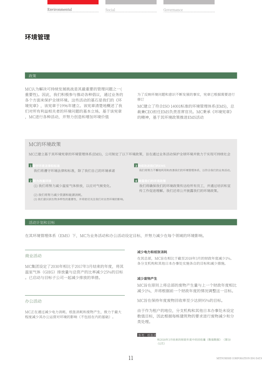 三菱商事株式會社（MITSUBISHI）2018年環境、社會和治理（ESG）報告（英文版）（164頁）.pdf_第13頁