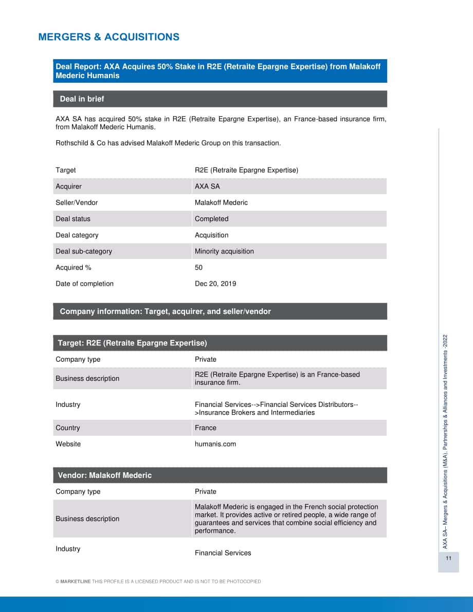 MarketLine：安盛（AXA）并購、聯盟與投資分析報告（英文版）（456頁）.pdf_第11頁