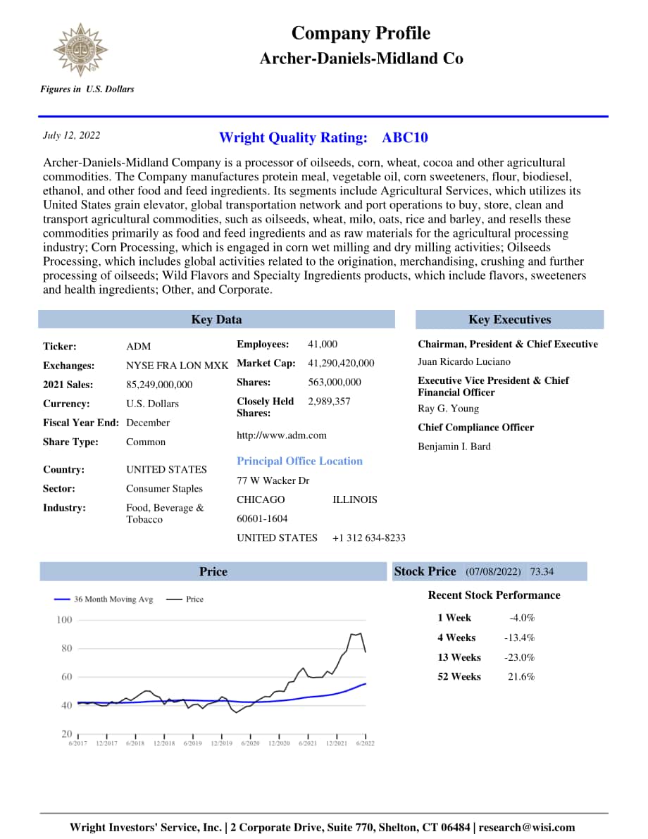 Wright：ADM公司（ARCHER DANIELS MIDLAND）綜合分析報告（英文版）（70頁）.pdf_第1頁
