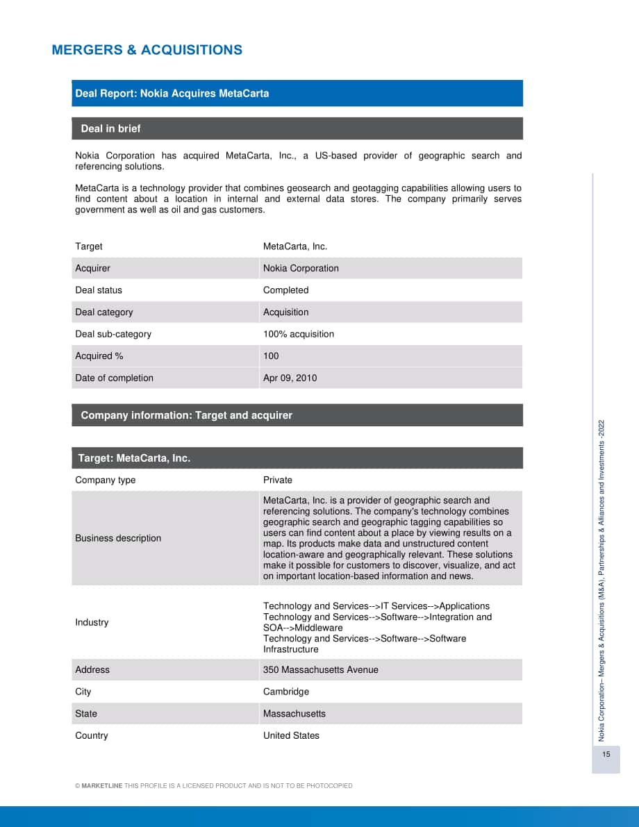 MarketLine：諾基亞（NOKIA）公司并購、聯盟與投資分析報告（英文版）（164頁）.pdf_第15頁