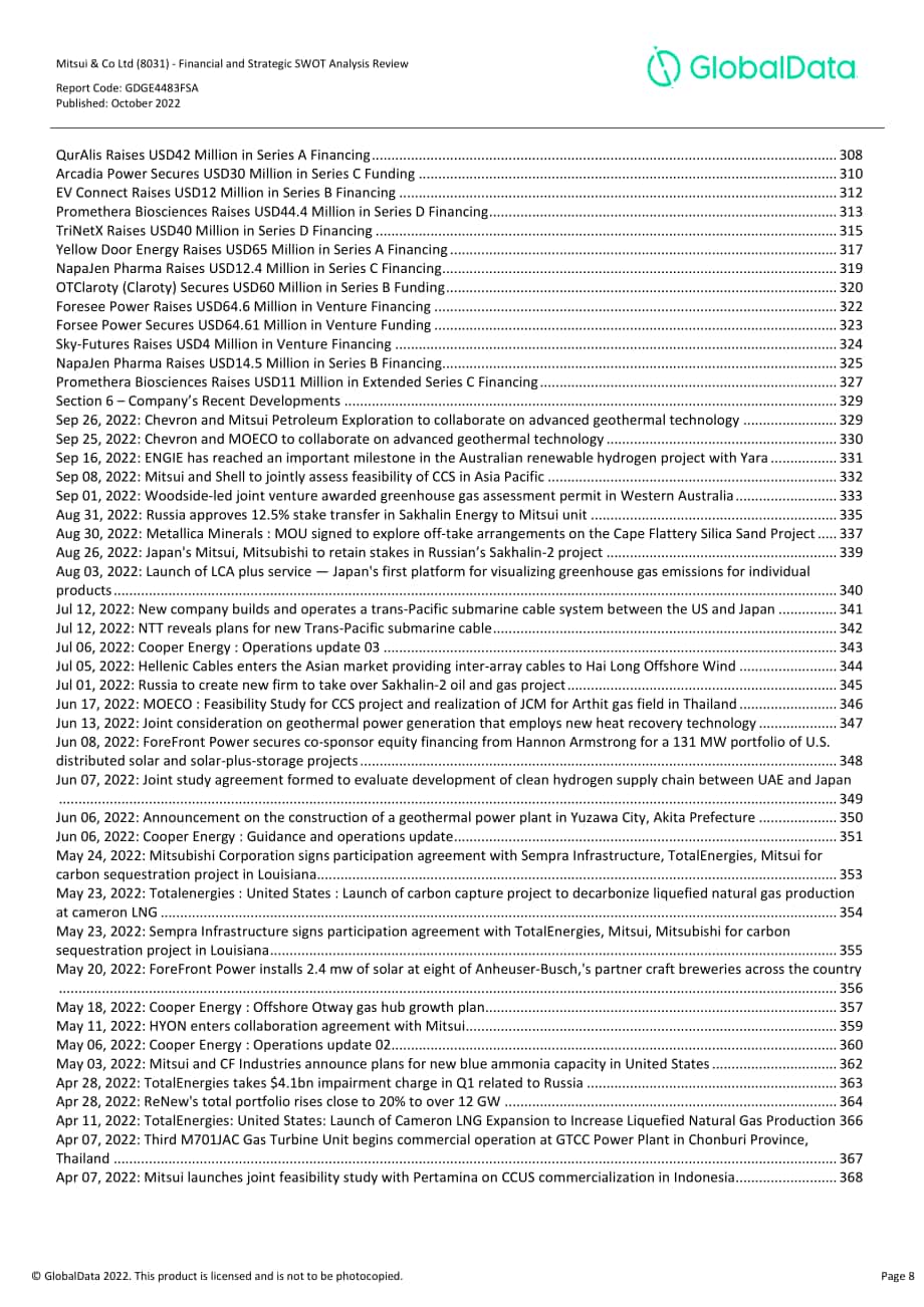 GlobalData：三井物產株式會社（MITSUI）財務狀況與SWOT戰略分析綜述報告（英文版）（420頁）.pdf_第8頁