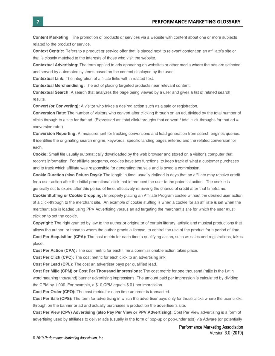 績效營銷協(xié)會（PMA）：2019年績效營銷術(shù)語精編（英文版）（21頁）.pdf_第7頁