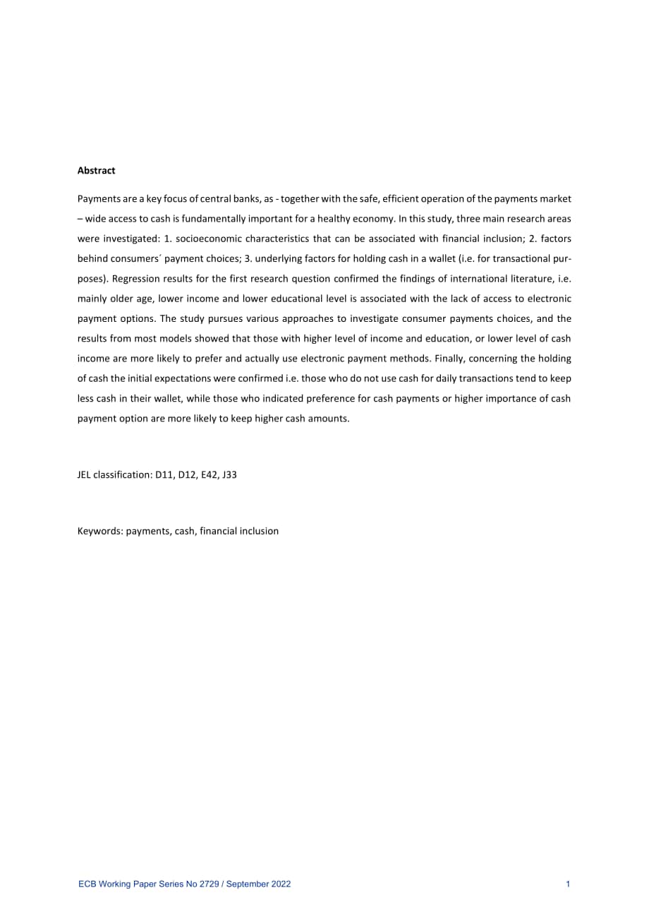 歐洲央行（ECB）：歐元區消費者的支付偏好（英文版）（34頁）.pdf_第2頁