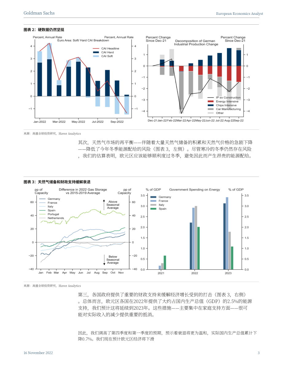 高盛（Goldman Sachs）：2023年歐洲展望-經(jīng)濟衰退緩和終端利率上升（英文版）（15頁）.pdf_第3頁