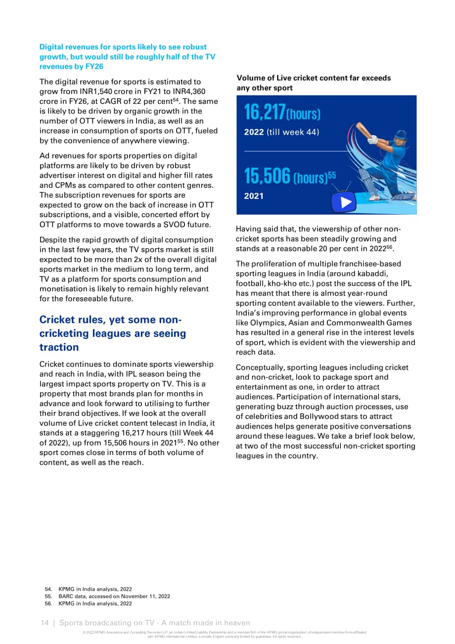 畢馬威（KPMG）： 2022年印度體育轉(zhuǎn)播市場(chǎng)增長(zhǎng)動(dòng)力與潛力分析報(bào)告（英文版）（32頁(yè)）.pdf_第14頁(yè)