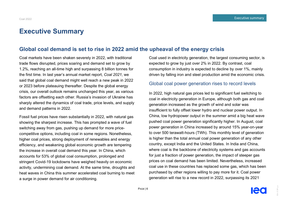 國際能源署（IEA）：2022-2025年煤炭市場分析及預測報告（英文版）（137頁）.pdf_第6頁