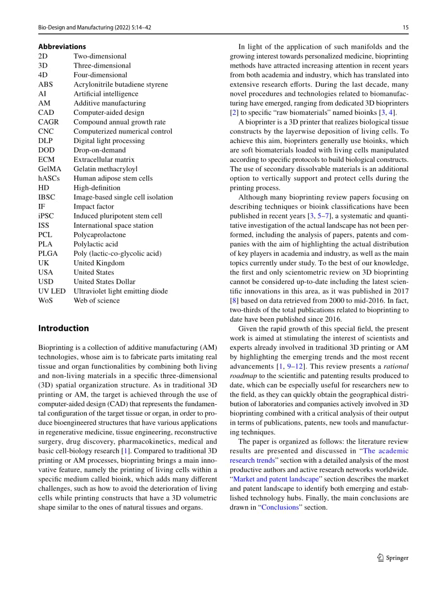 Springer：3D生物打印當前現狀和發展趨勢（英文版）（29頁）.pdf_第2頁