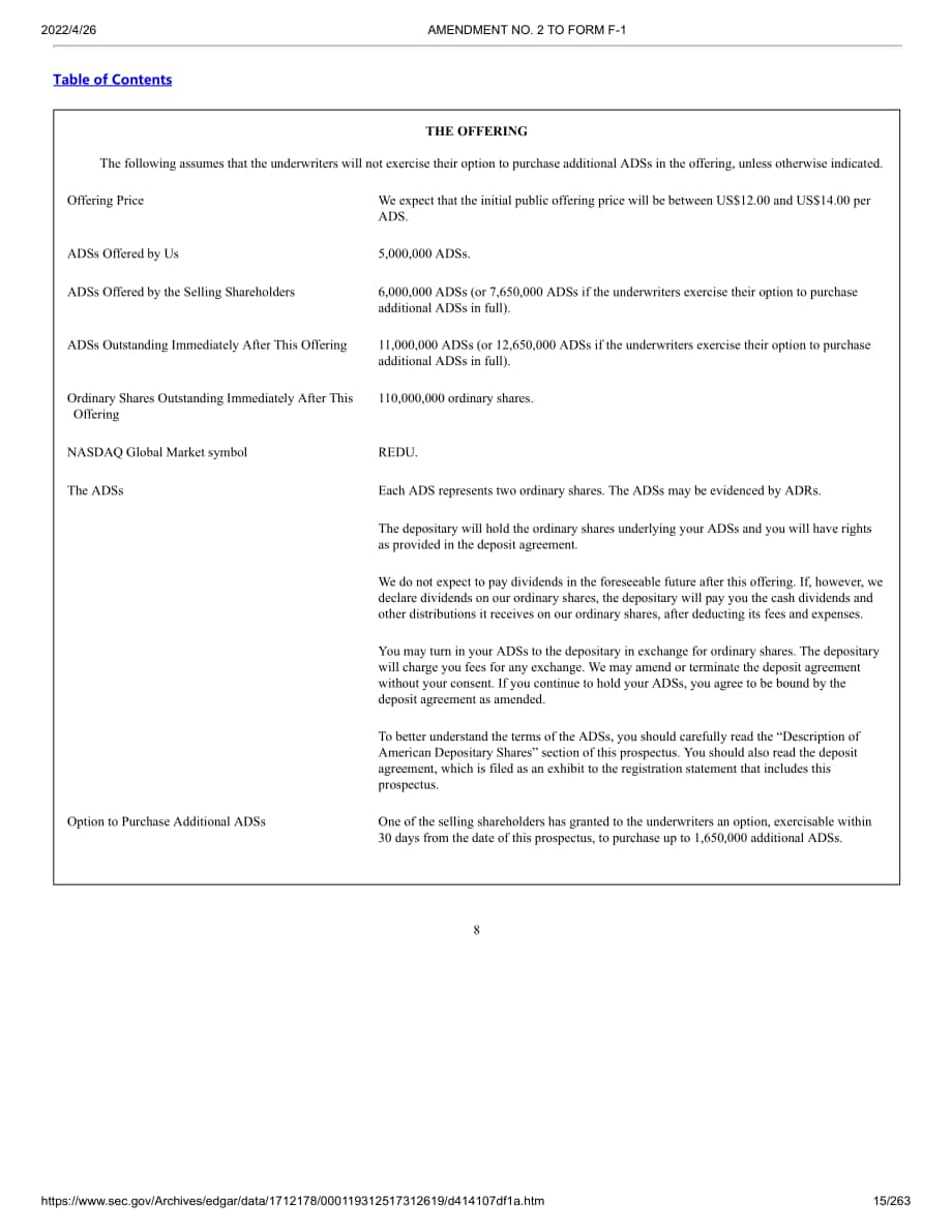 瑞思教育（REDU）美股IPO招股說明書（更新版）（263頁）.pdf_第15頁