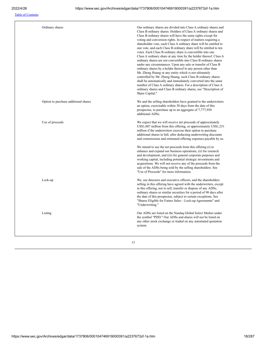 拼多多（PDD）美股IPO招股說明書（更新版）（287頁）.pdf_第18頁