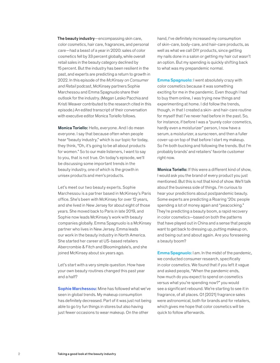 麥肯錫（McKinsey）：2021年美容行業(yè)分析報告（英文版）（7頁）.pdf_第2頁