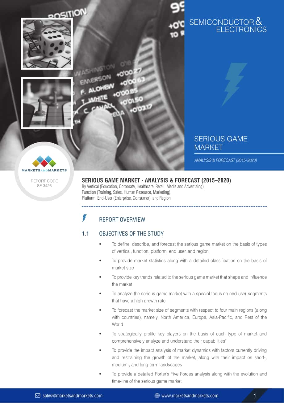 Markets and Markets：嚴肅游戲市場研究報告（英文版）（26頁）.pdf_第1頁