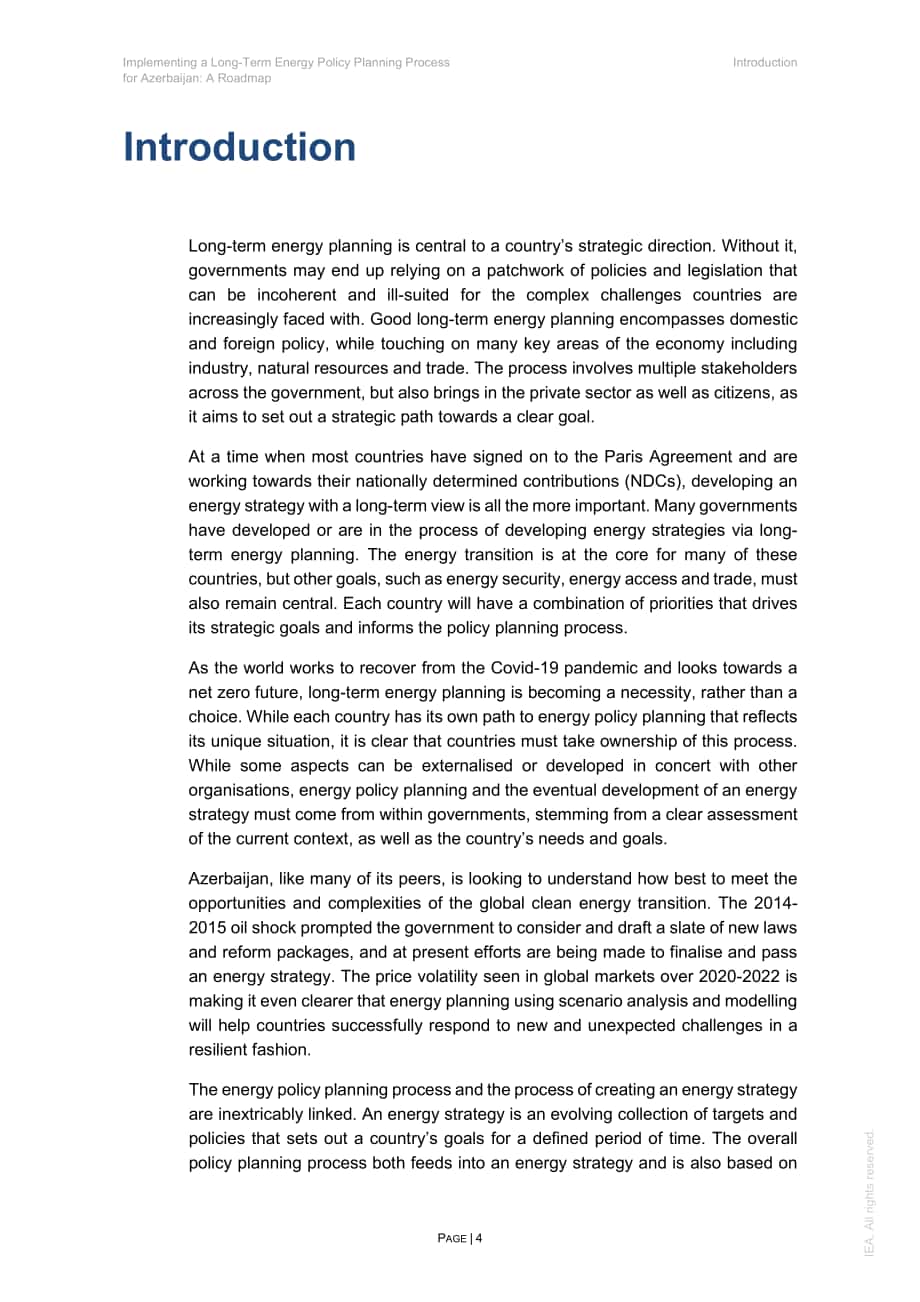 國際能源署（IEA）：2022實施阿塞拜疆長期能源政策規劃進程的路線圖（英文版）（50頁）.pdf_第5頁