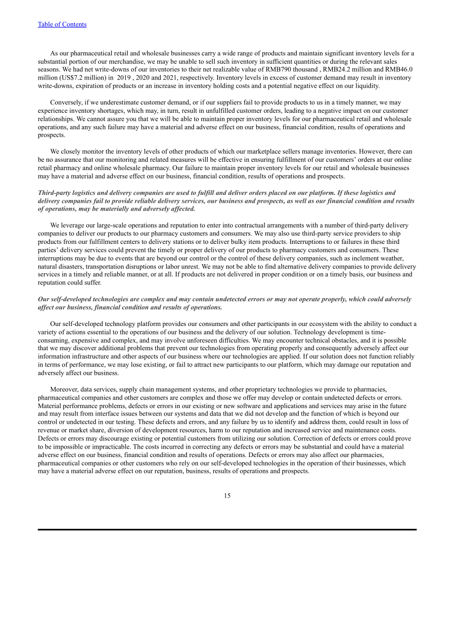 1藥網(wǎng)（YI.US）2021年年度報告（英文版）（189頁）.pdf_第18頁