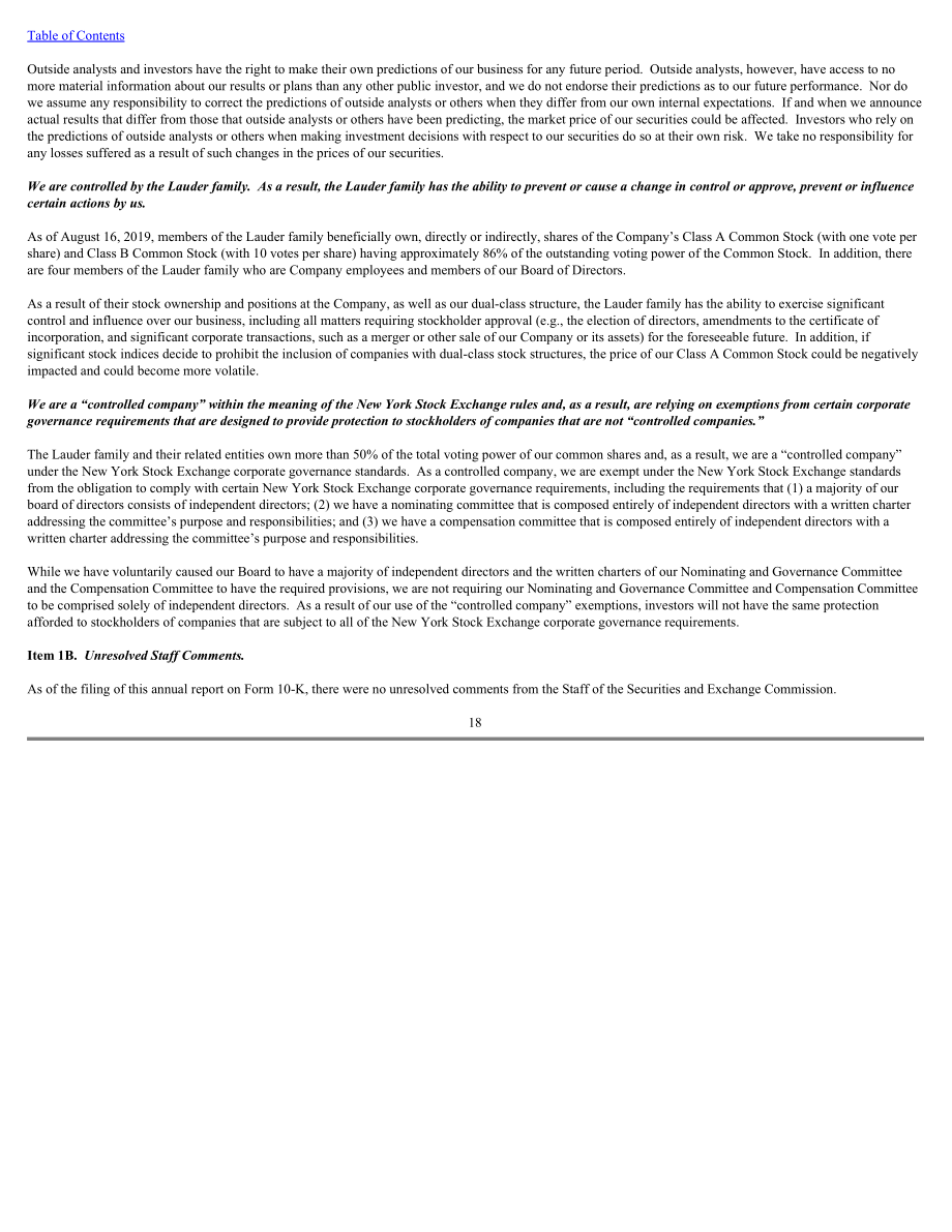 雅詩蘭黛（Estee Lauder）2019年年度報告-財報（英文版）（242頁）.pdf_第19頁