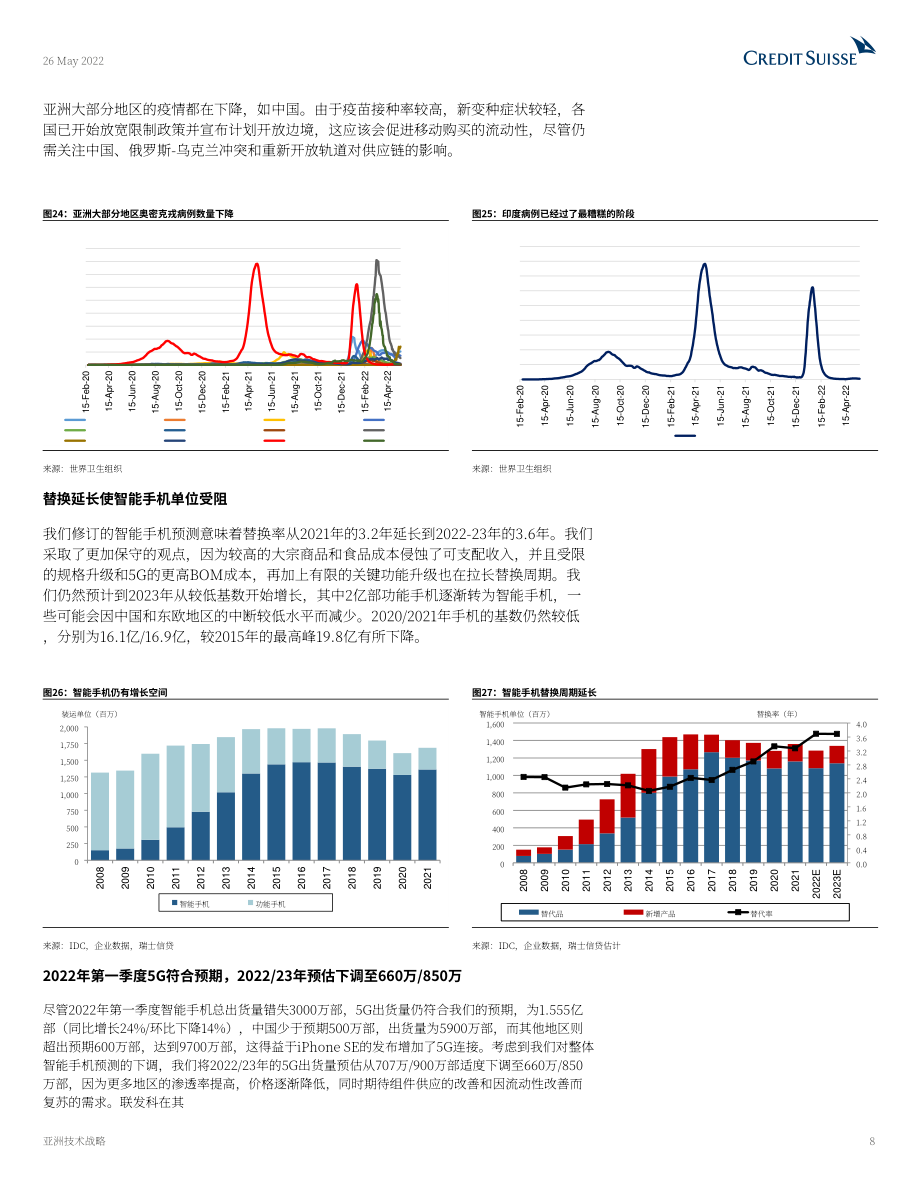 瑞信銀行（Credit Suisse）：2022年第二季度亞太地區智能手機行業更新報告（英文版）（25頁）.pdf_第8頁