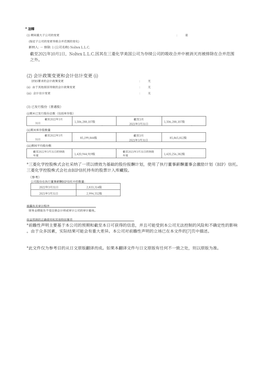三菱化學控股（MITSUBISHI CHEMICAL HOLDINGS）2021財年財報（英文版）（25頁）.pdf_第3頁