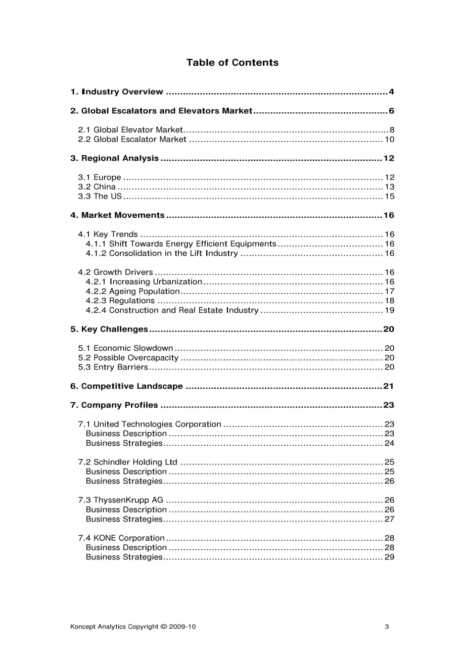 Koncept Analytics：2010年全球自動扶梯和電梯市場分析報告（英文版）（31頁）.pdf_第3頁