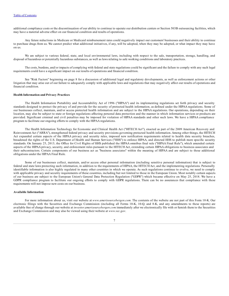 美源伯根公司（AMERISOURCEBERGEN）2018年10-K年度報告（英文版）（104頁）.pdf_第9頁