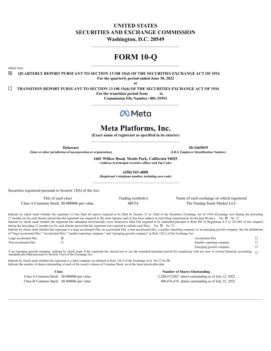 Facebook公司（FACEBOOK）2022年第二季度財報（英文版）（94頁）.pdf_第1頁