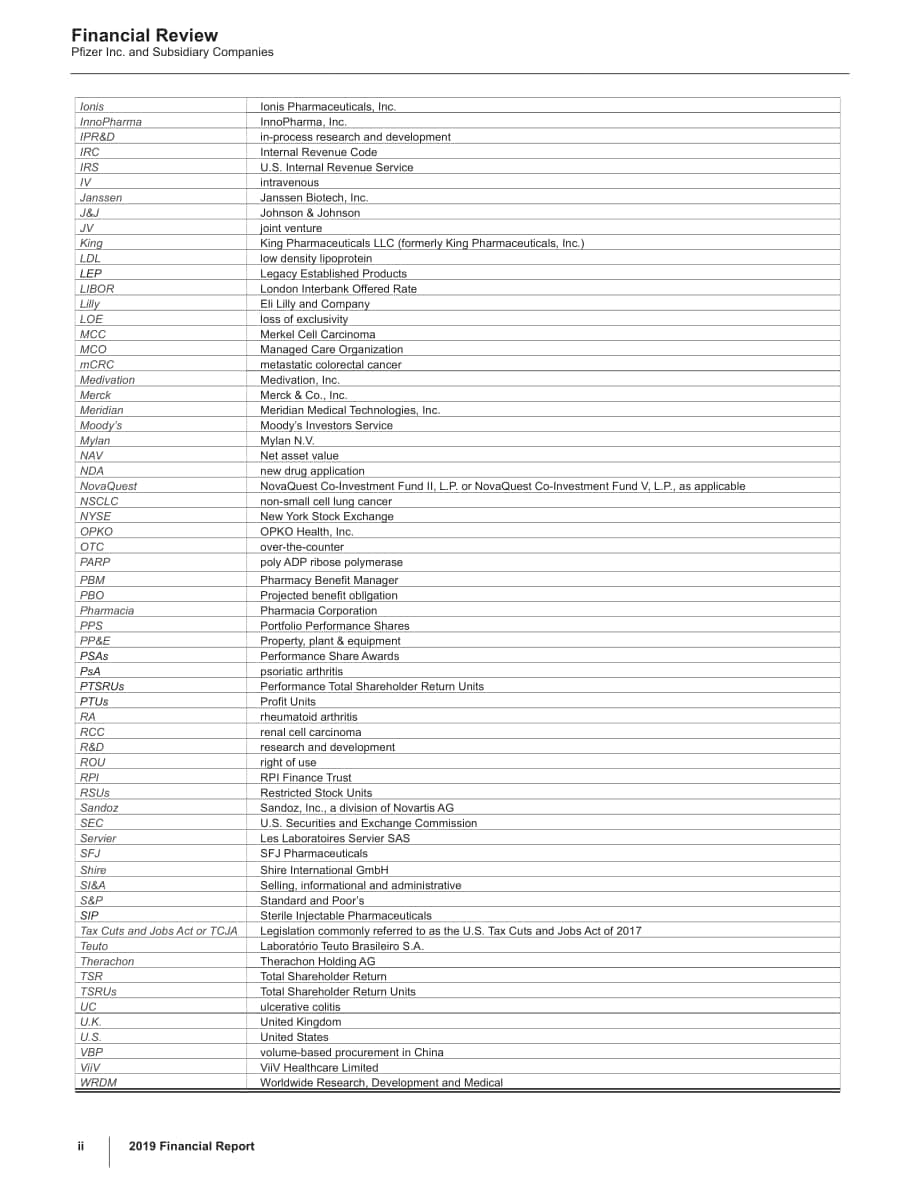 輝瑞制藥（Pfizer）2019年財報（英文版）（140頁）.pdf_第4頁
