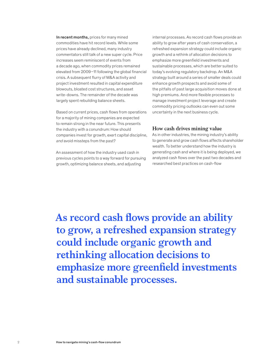 麥肯錫（McKinsey）：如何應對采礦業的現金流難題（英文版）（7頁）.pdf_第2頁