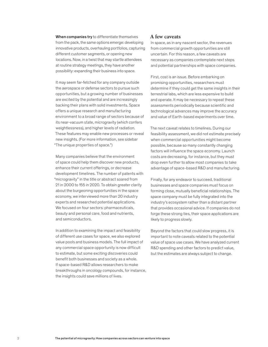 麥肯錫（McKinsey）：2022年太空經(jīng)濟(jì)潛力分析報(bào)告-各領(lǐng)域的公司如何布局太空業(yè)務(wù)（英文版）（7頁）.pdf_第2頁